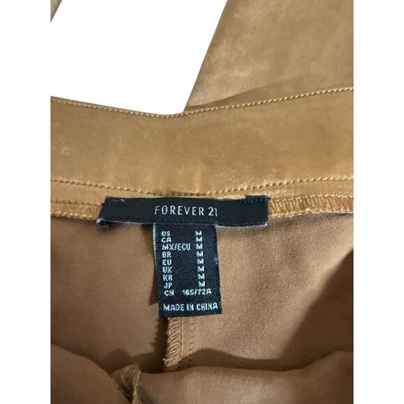 Forever 21 Women's Shiny Satin High Waisted Flowy Wide Leg Pants Size M Copper - Picture 5 of 6